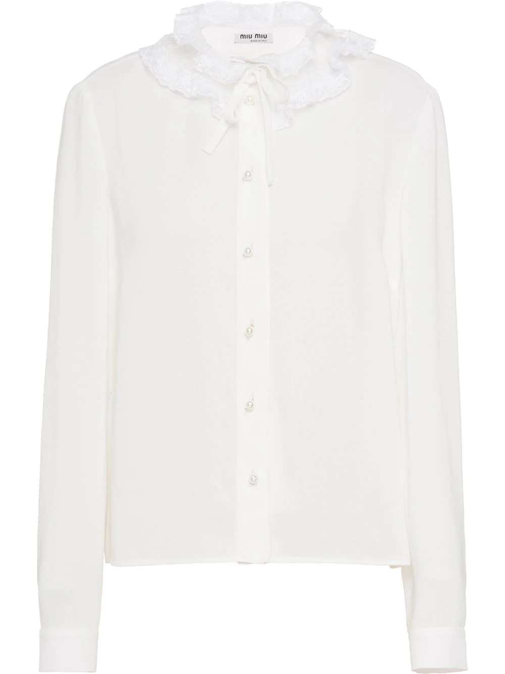 lace collar shirt - 1