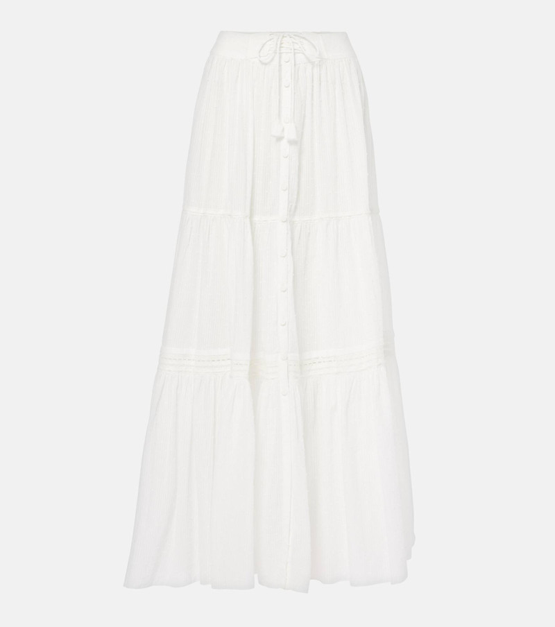 Tiered cotton maxi skirt - 1