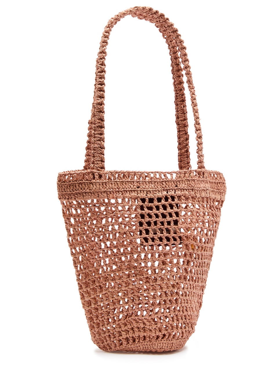 Chloe Summer Banana Logo Raffia Tote - 2