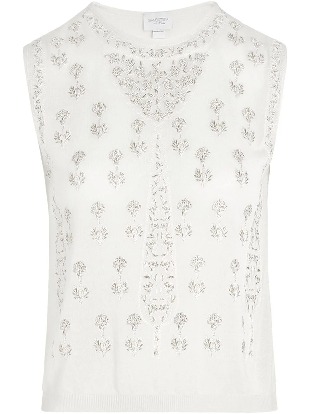 floral-embroidered tank top - 1