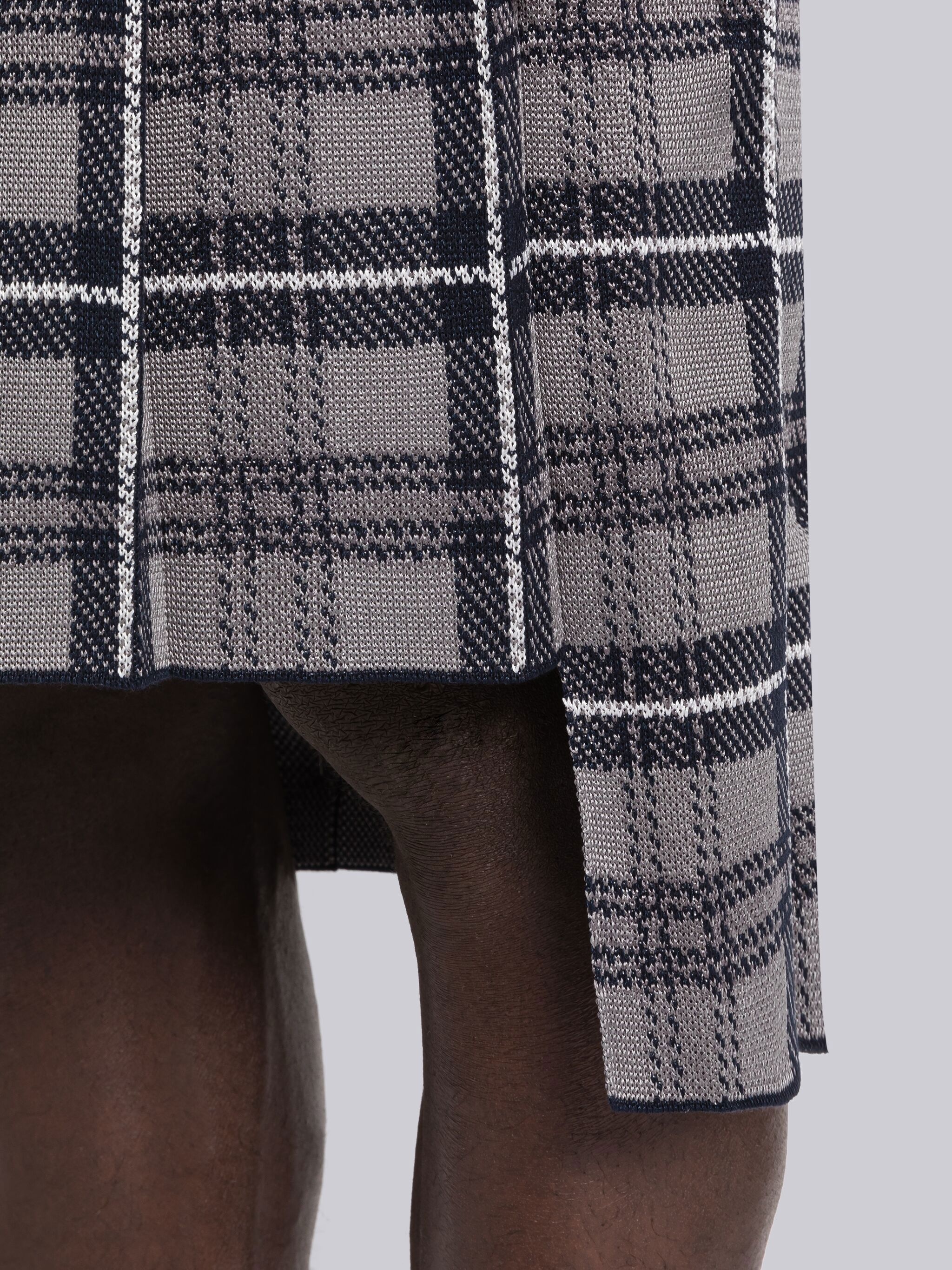 Tartan Cotton Silk Jacquard Pleated Skirt - 5