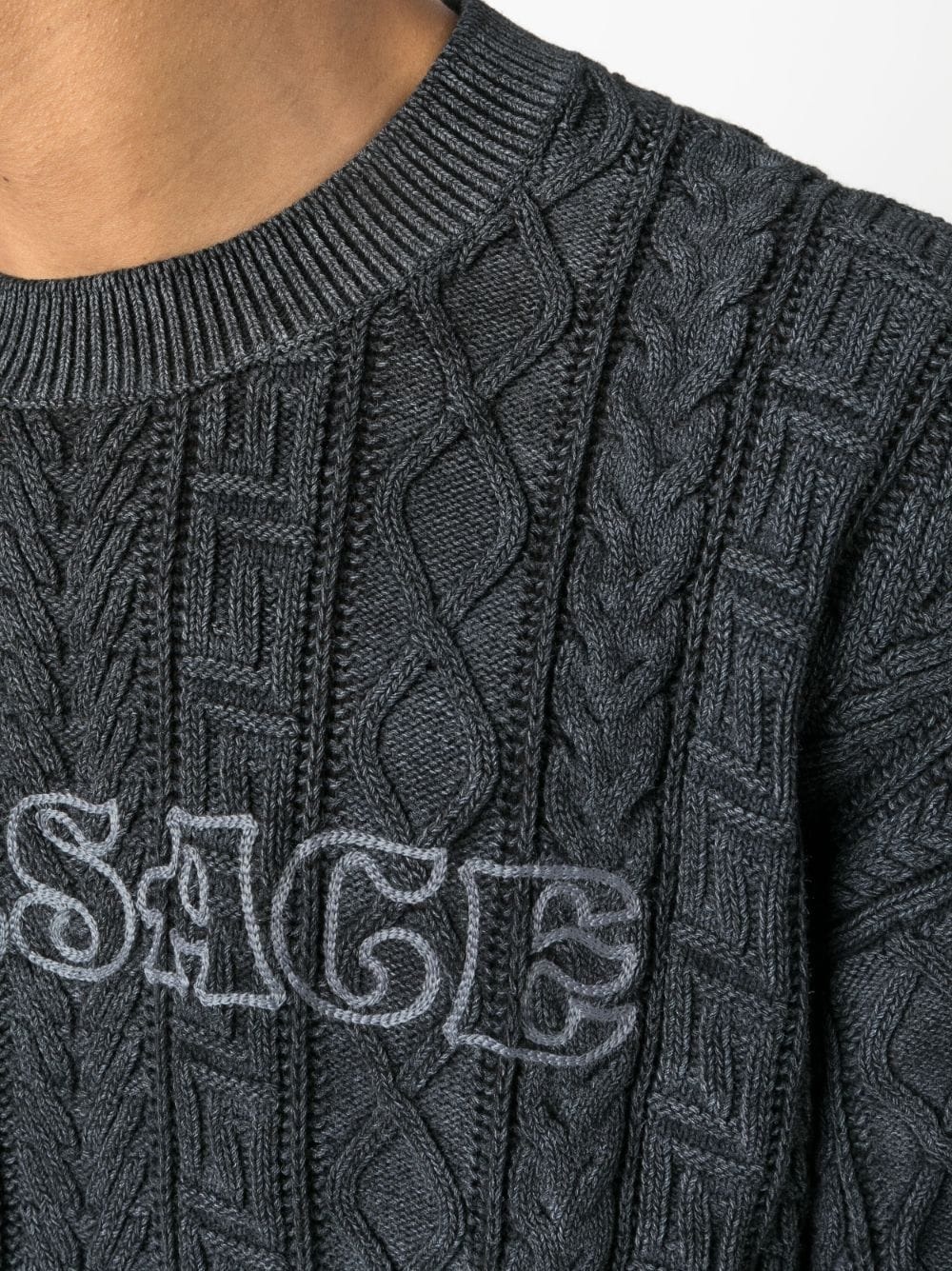 logo-embroidered crew neck jumper - 5