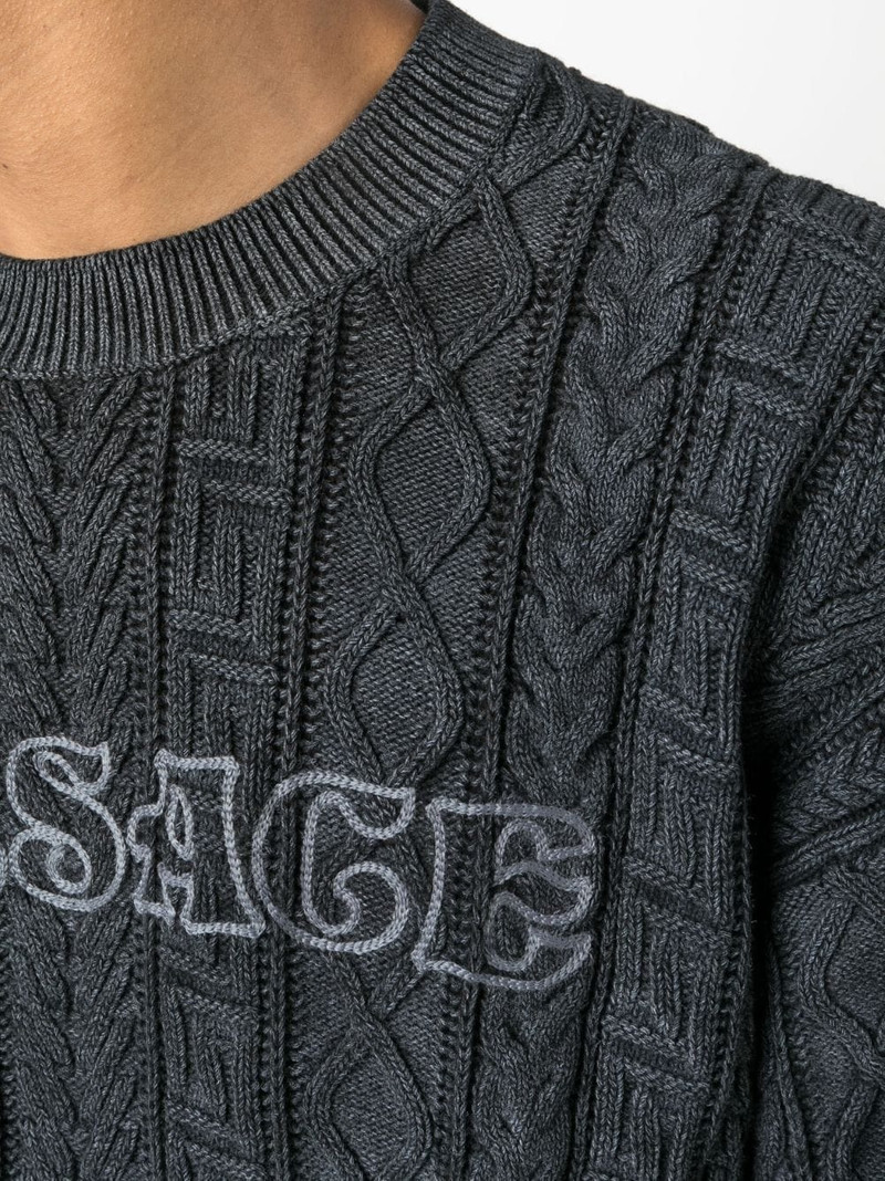 logo-embroidered crew neck jumper 5
