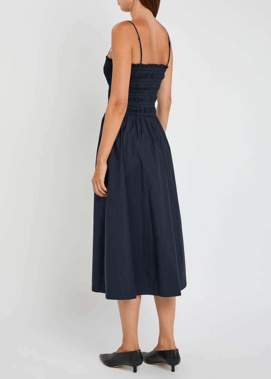 Reformation Kerrie Smocked Stretch-cotton Midi Dress - 3