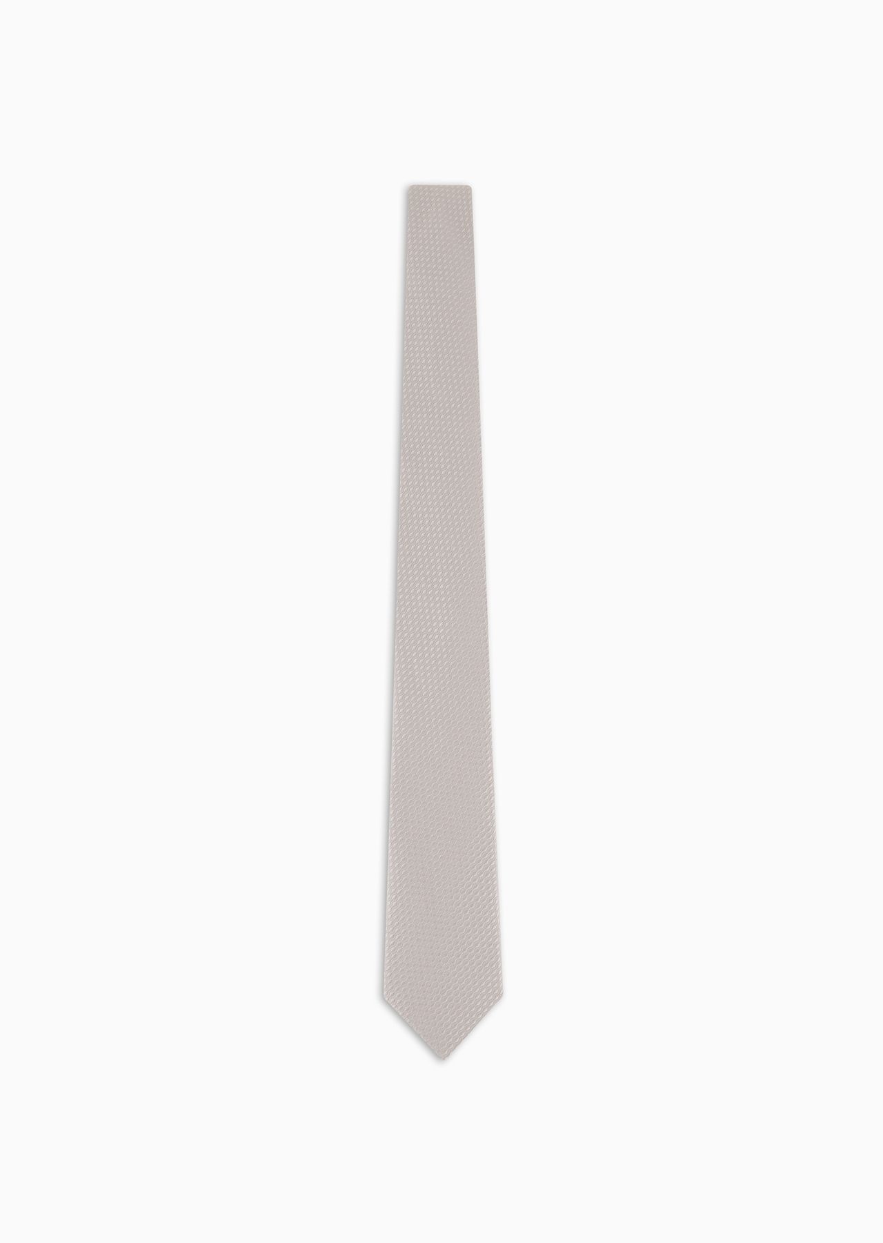 Silk blend tie with jacquard op-art motif - 1