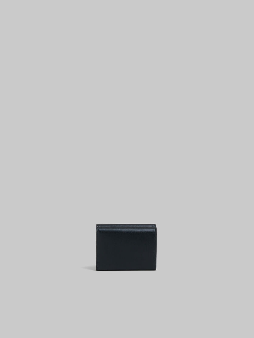 BLACK LEATHER TRIFOLD WALLET WITH RAISED MARNI LOGO - 3