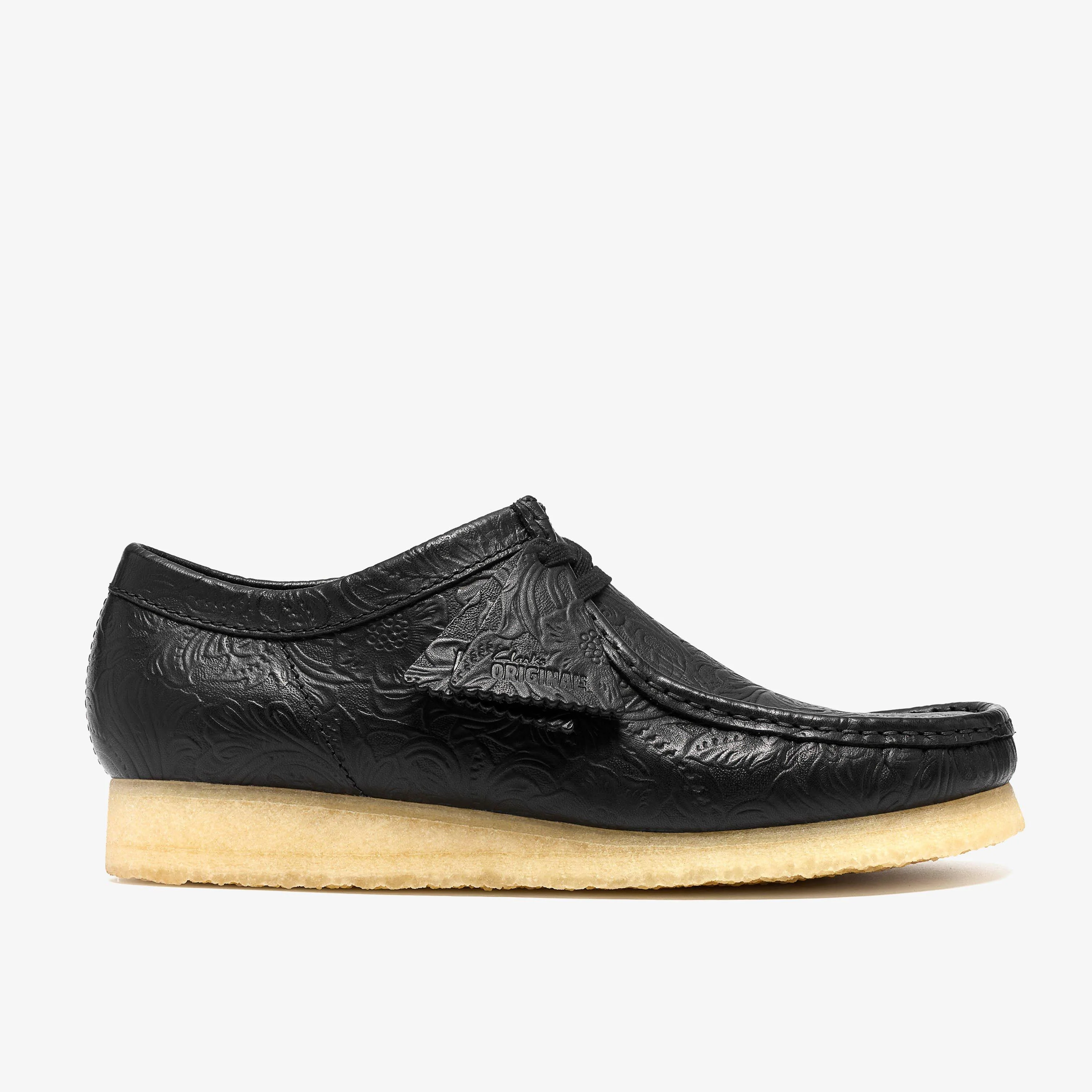 Wallabee Black Leather Embossed - 1