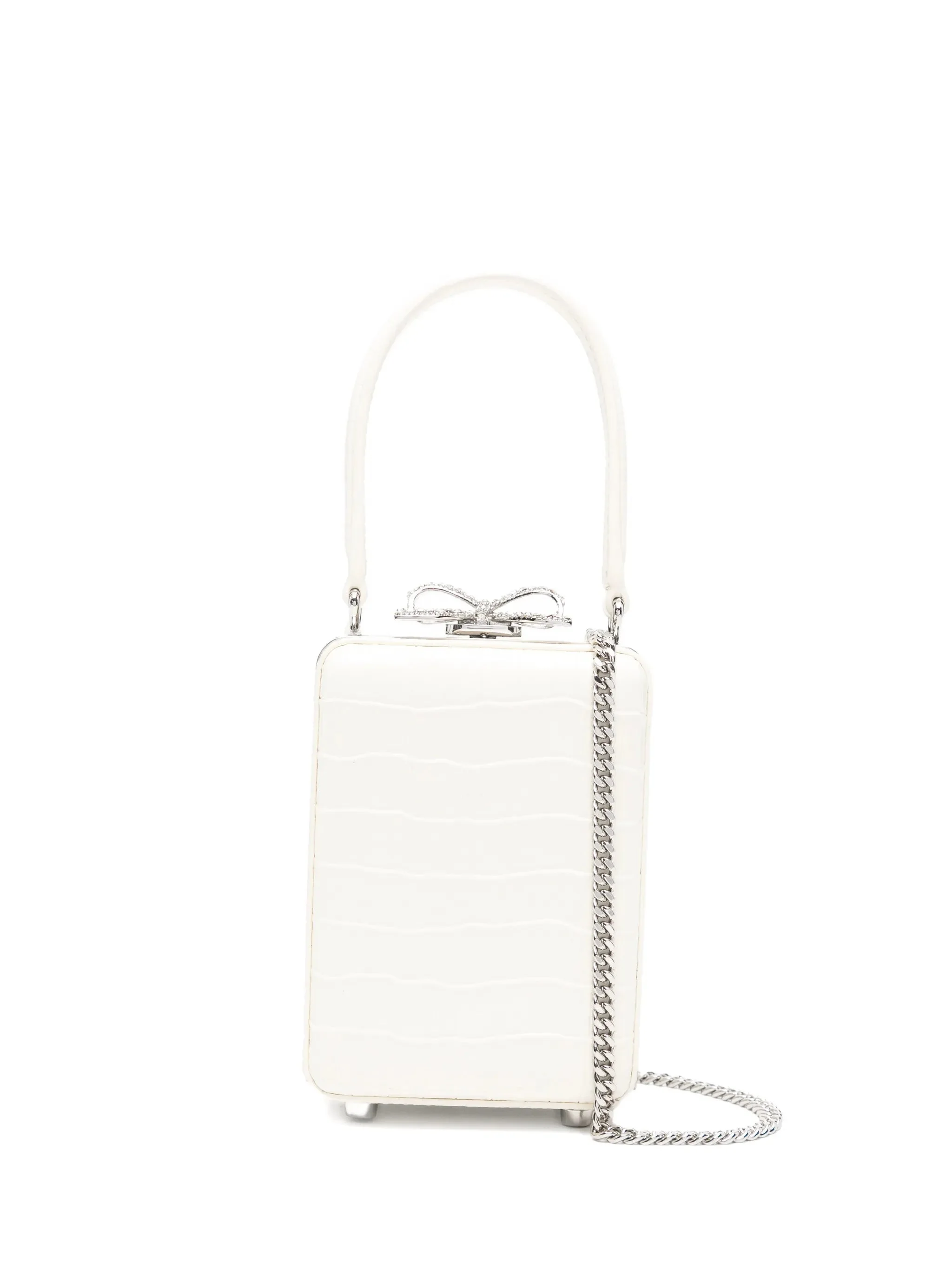 micro crocodille-effect leather tote bag - 1