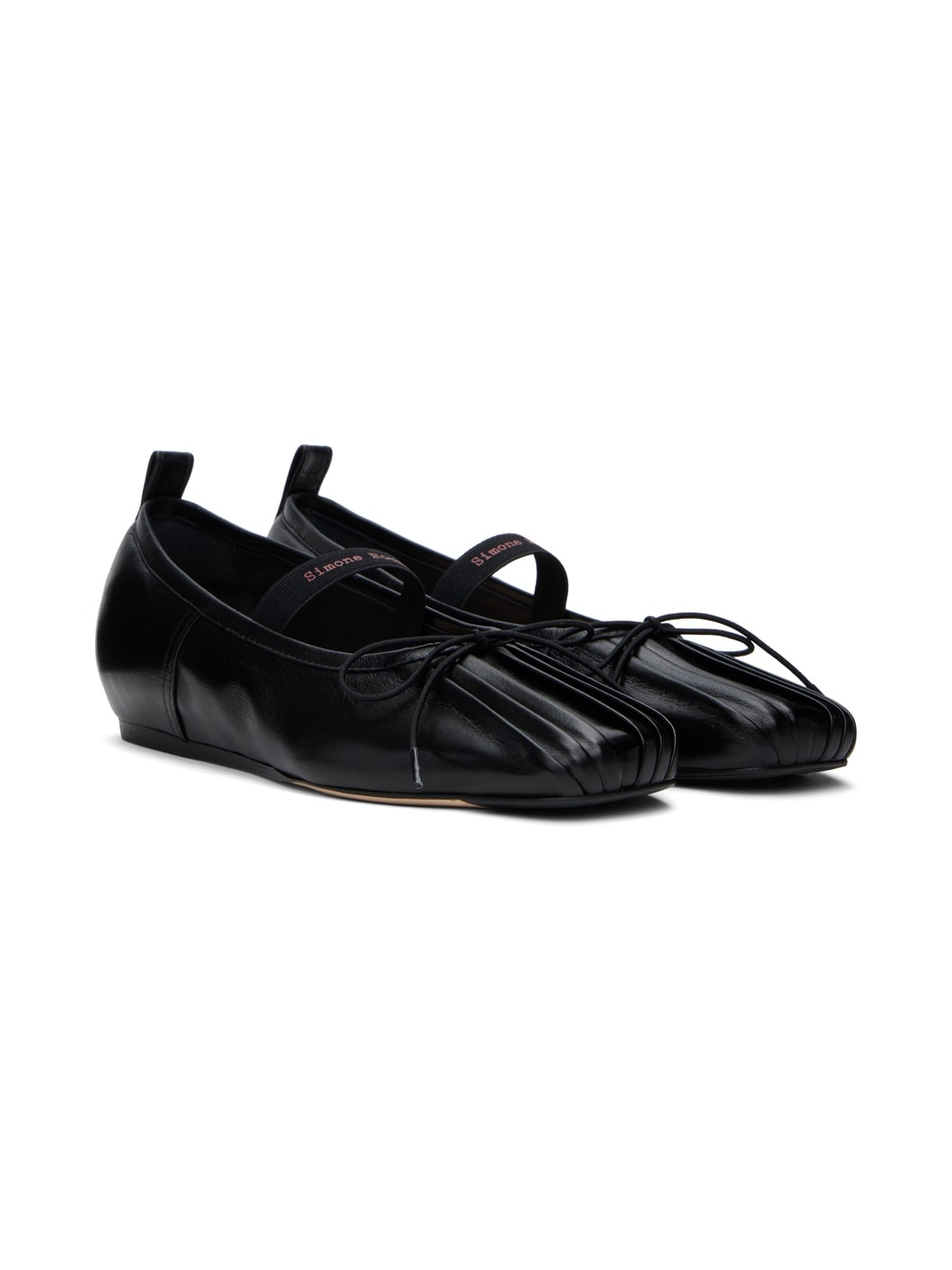 Black Classic Logo Band Ballerina Flats - 4