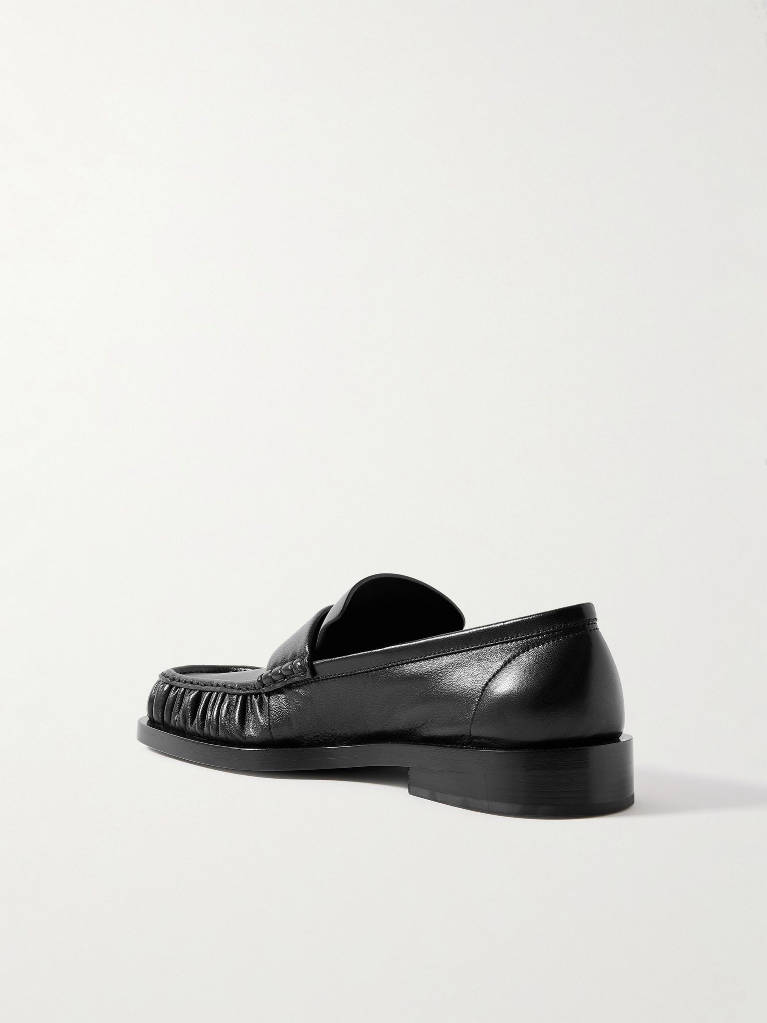 Leather Penny Loafers Black - 4
