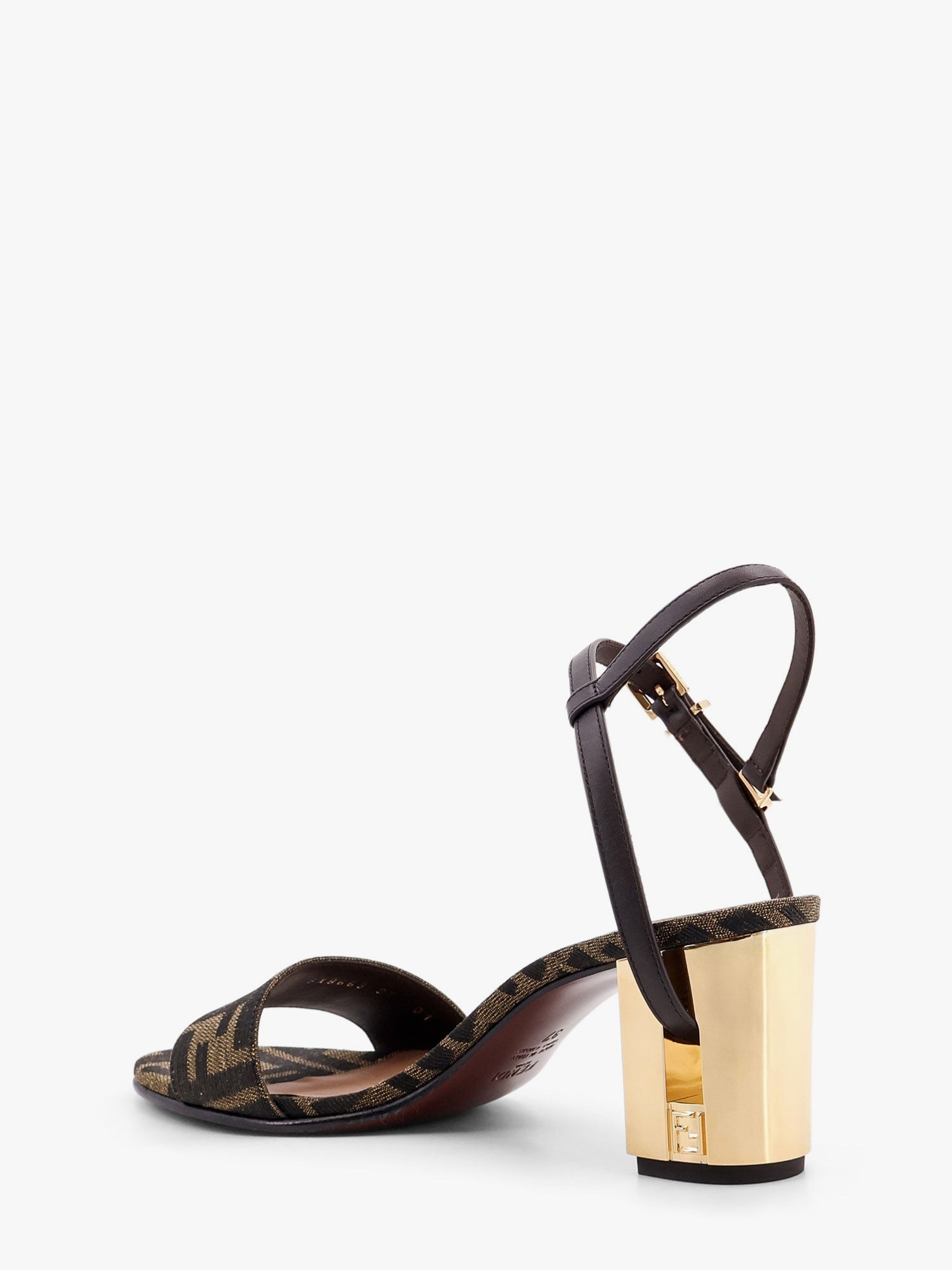 FENDI Delfina ff brown jacquard sandals デルフィナ Delfina Fabric Brown | Fendi