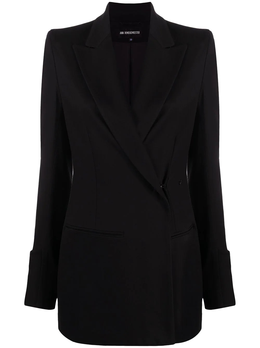 fitted double-breasted blazer - 1