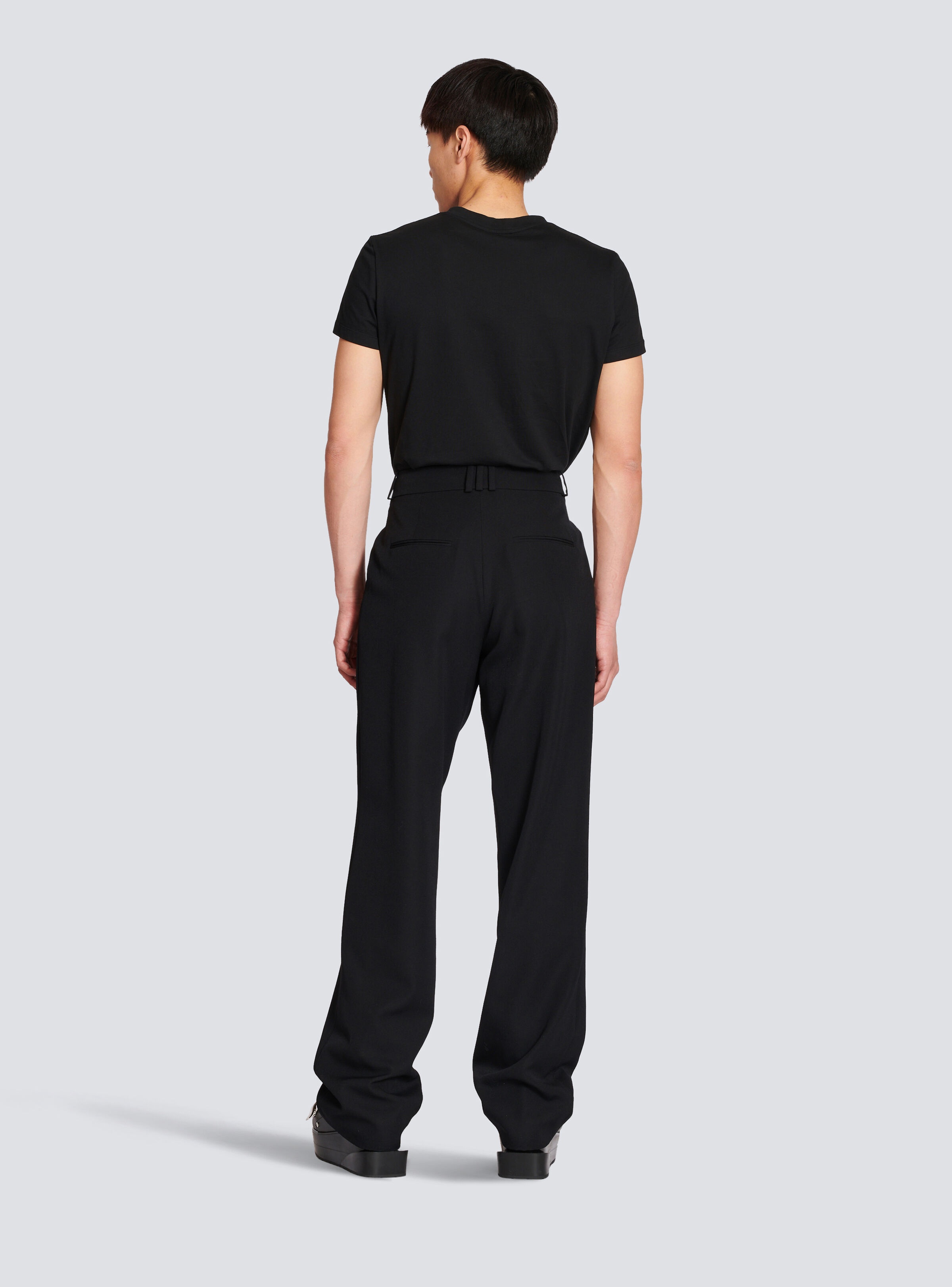 Wide-leg wool trousers - 4
