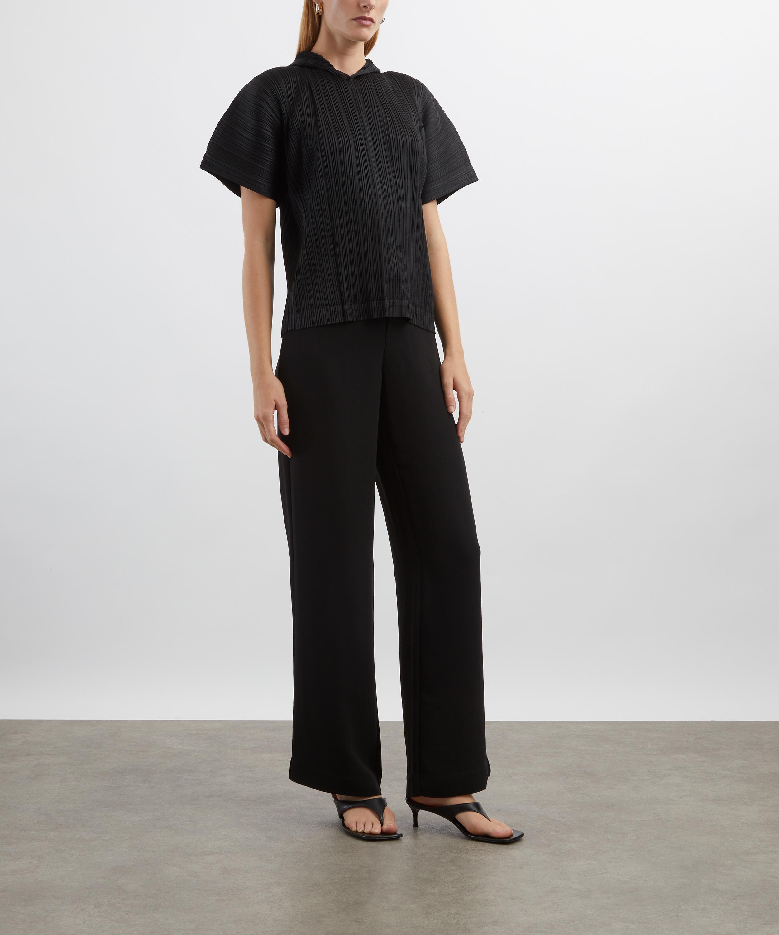 MONTHLY COLOURS: AUGUST Black Pleated Hooded Top - 2