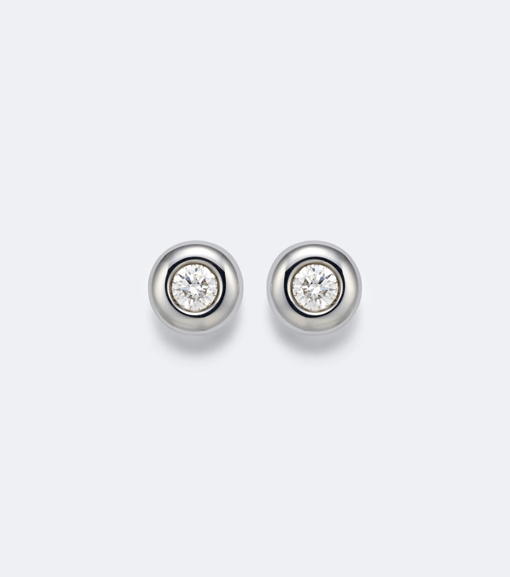 Sterling silver earrings with diamonds - 1