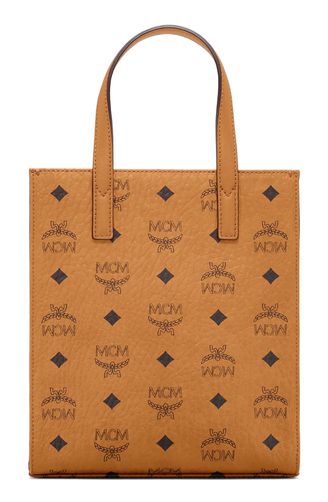 MCM Visetos Coated Canvas Mini Tote in Cognac at Nordstrom - 2