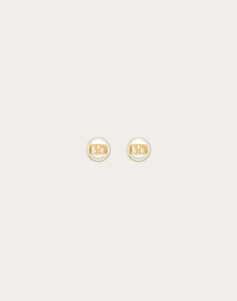 VLOGO SIGNATURE EARRINGS WITH PEARLS - 1