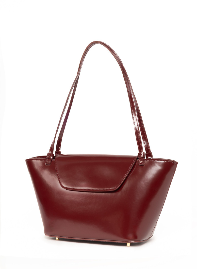 Courrier Tote Patent Leather Wine 3