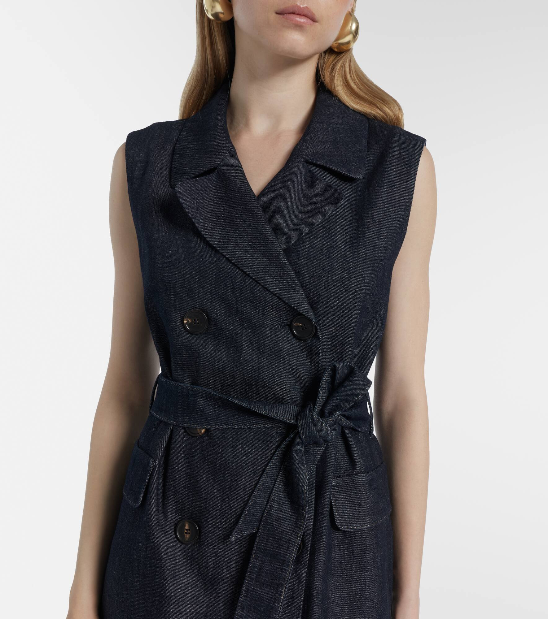 Greta belted denim maxi dress - 4