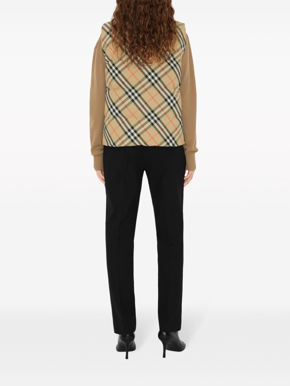 check-print reversible  puffer gilet - 4