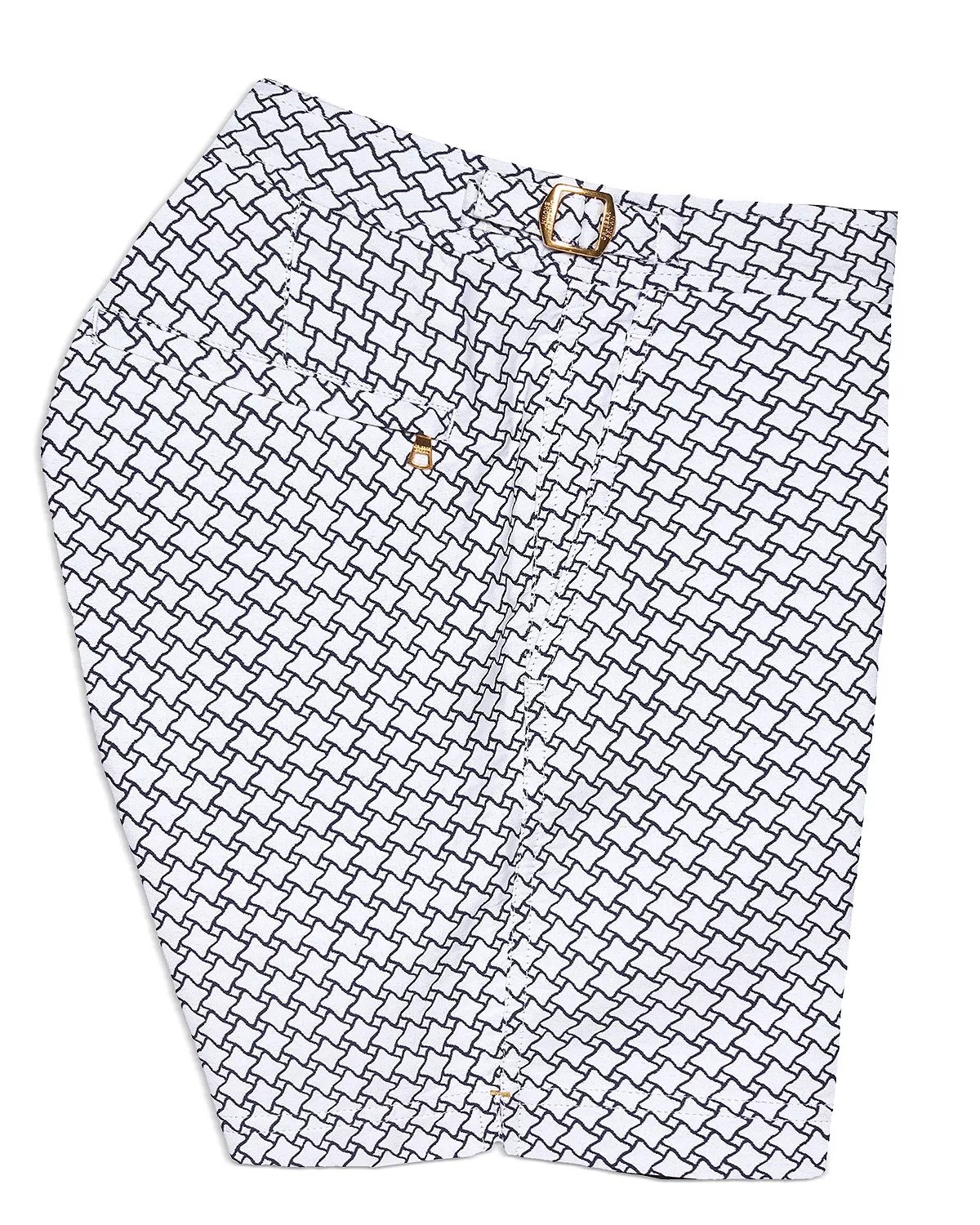 Bulldog Jacquard High Low Geo Swim Trunks - 4