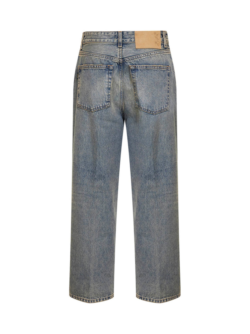 HAIKURE Blue cotton denim Betty cropped jeans outlook