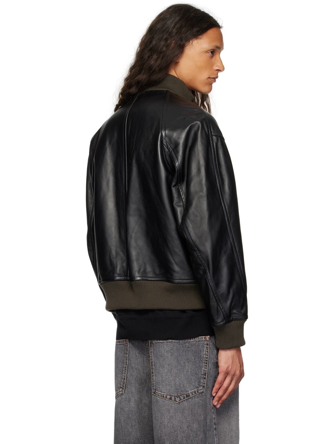 Black A-1 Leather Jacket - 3