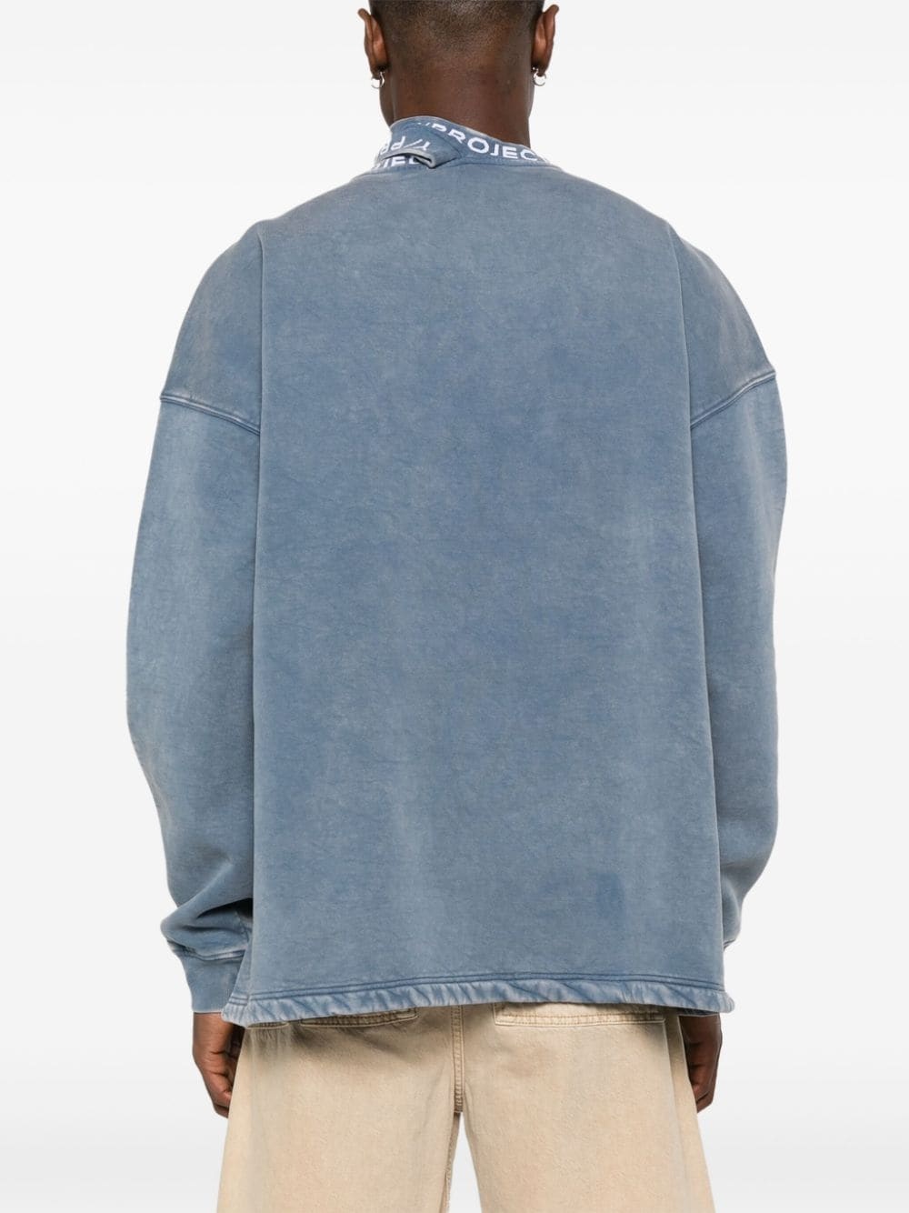 Tripe Collar cotton sweatshirt - 5
