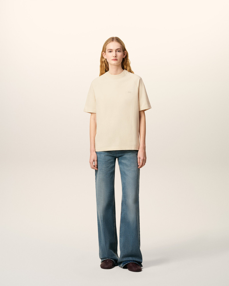 AMI Paris WHITE COTTON SHORT SLEEVES T-SHIRT outlook