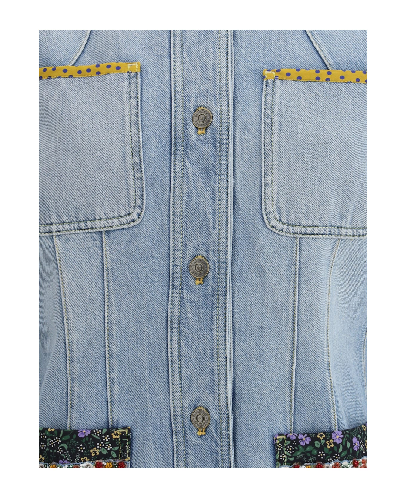 Denim Jacket With Embroidery - 3