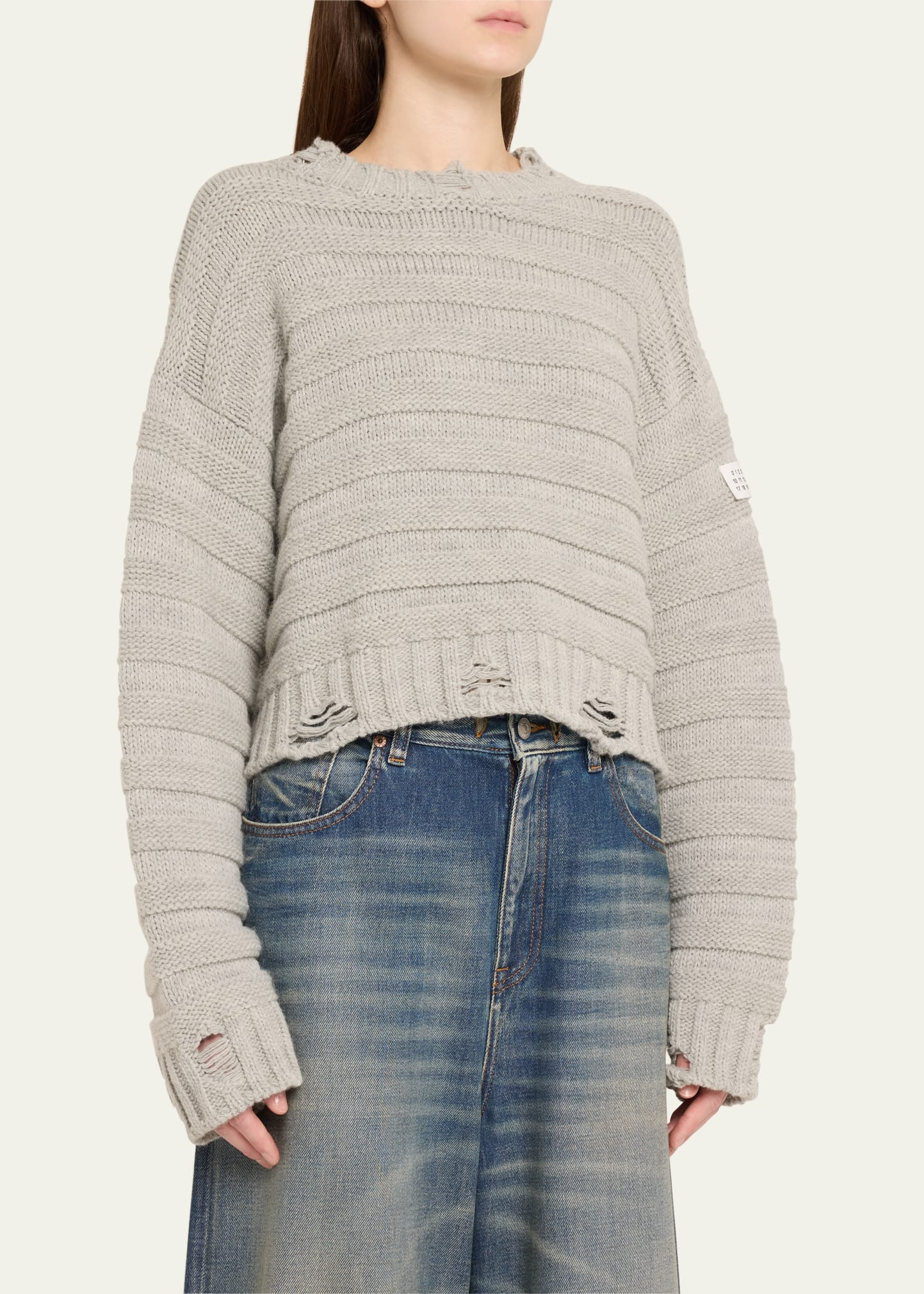 Distressed Crewneck Sweater - 4