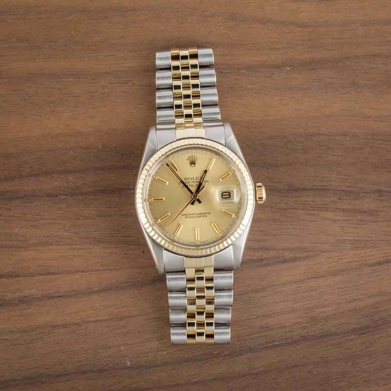 Pre-owned Rolex Datejust 36 16013 Champagne Dial - 6