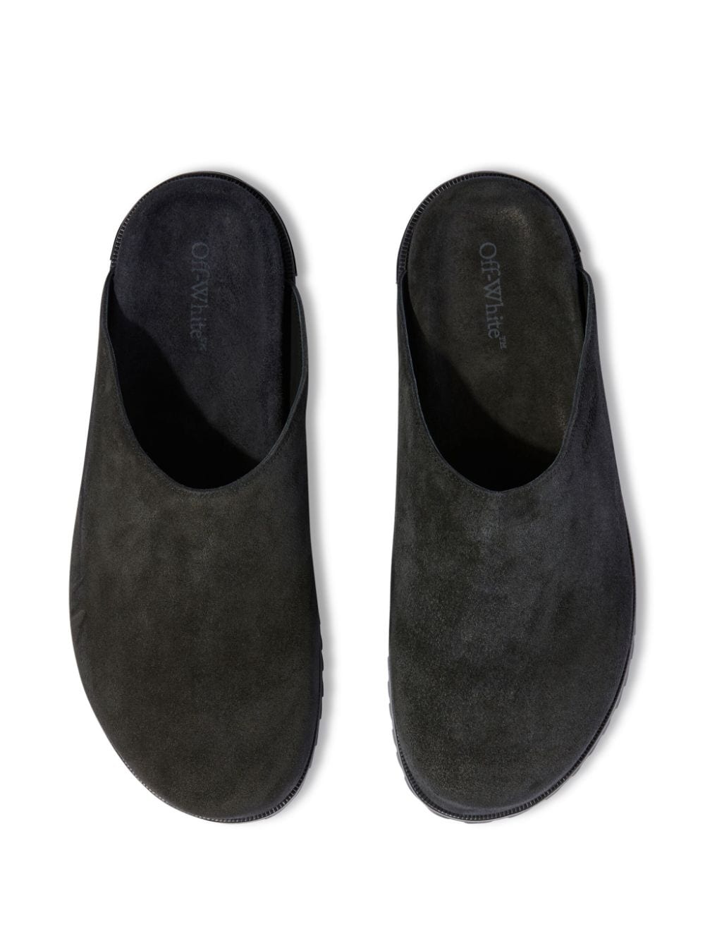 metal-logo suede clogs - 3