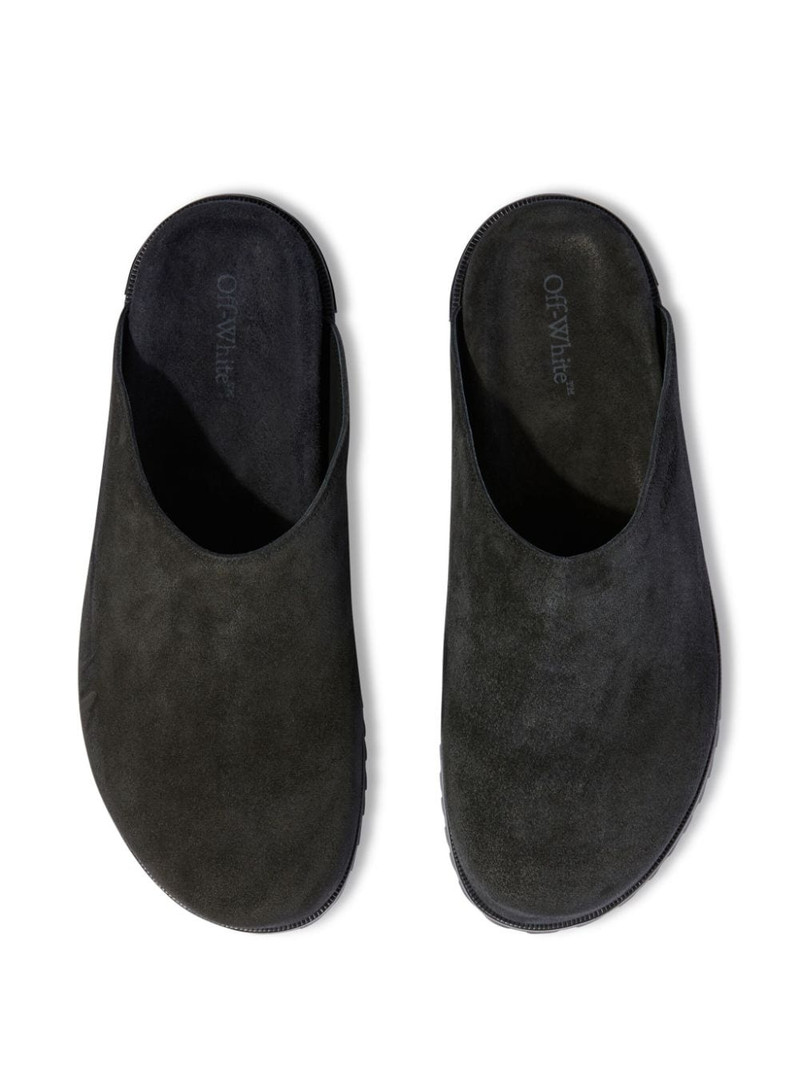 metal-logo suede clogs 3