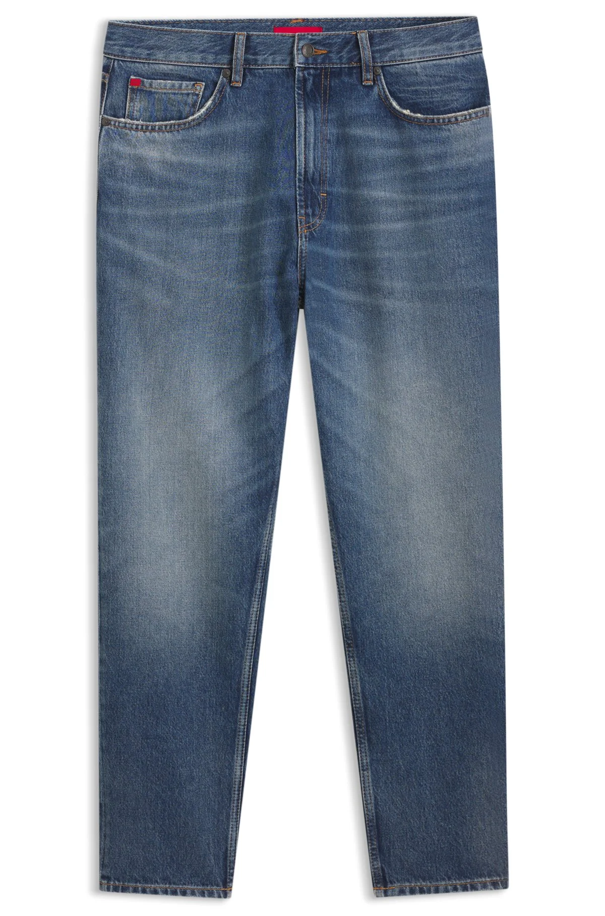 BLUE RELAXED-FIT JEANS IN EGYPTIAN-COTTON DENIM - 1