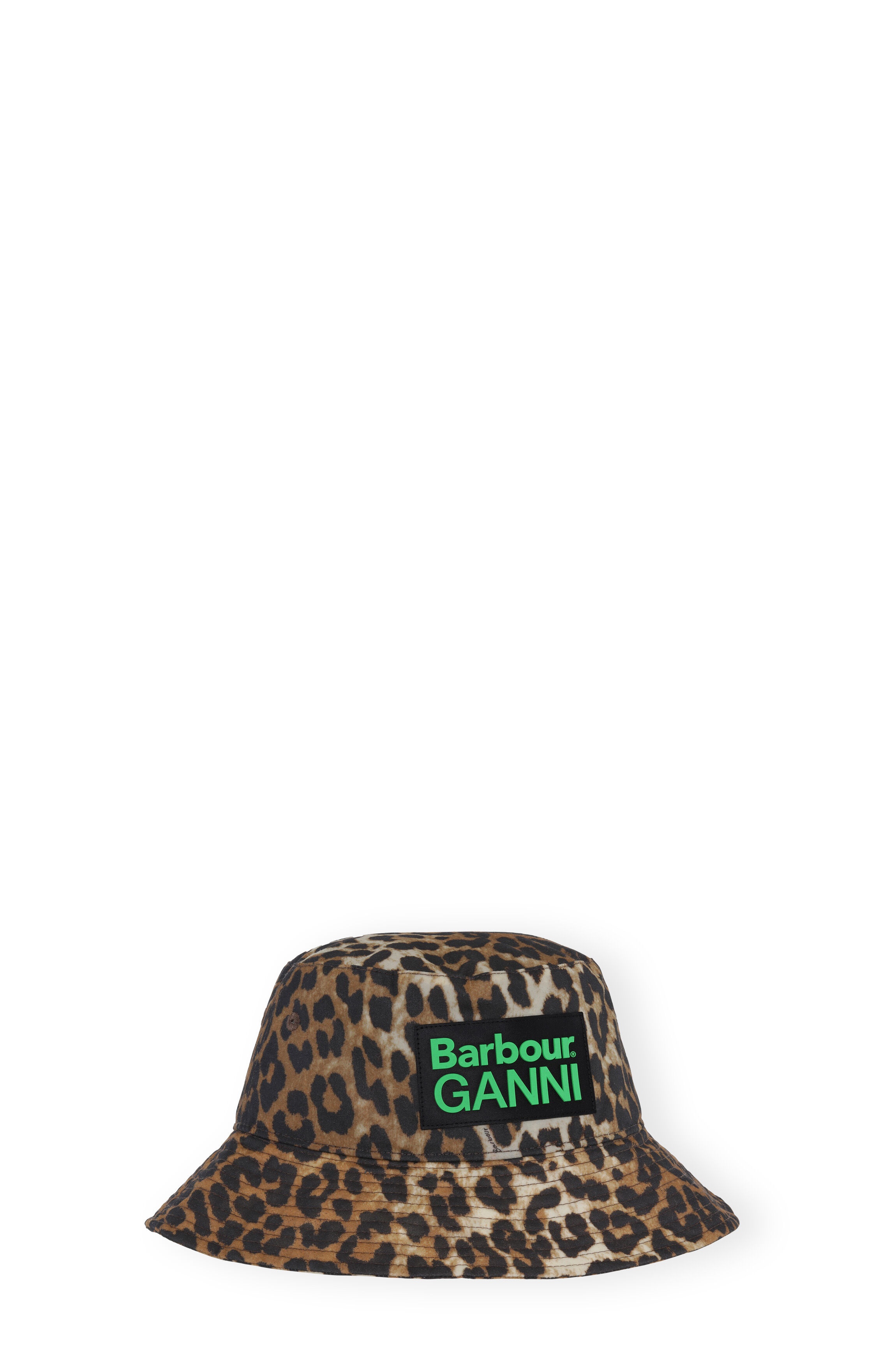 GANNI X BARBOUR WAXED LEOPARD BUCKET HAT - 1