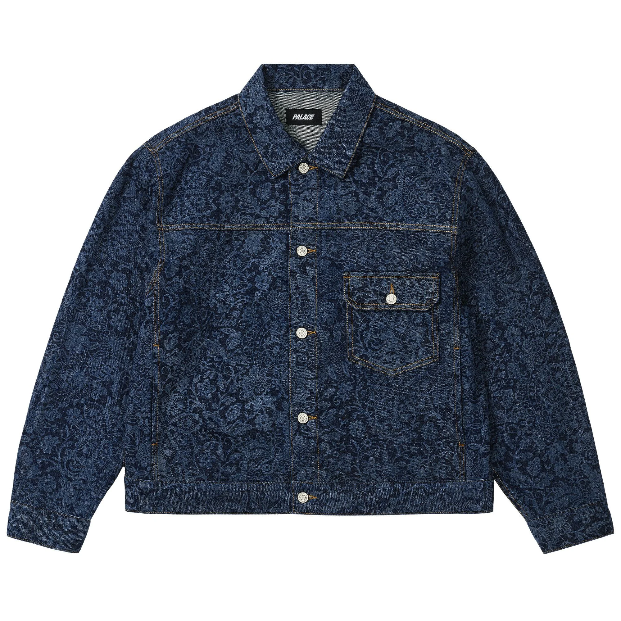 Palace Lace Bleached Denim Jacket 'Indigo Denim' - 1