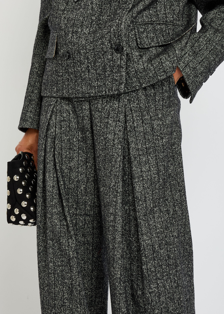 Dolce & Gabbana Striped Wide-leg Wool-blend Trousers - 4