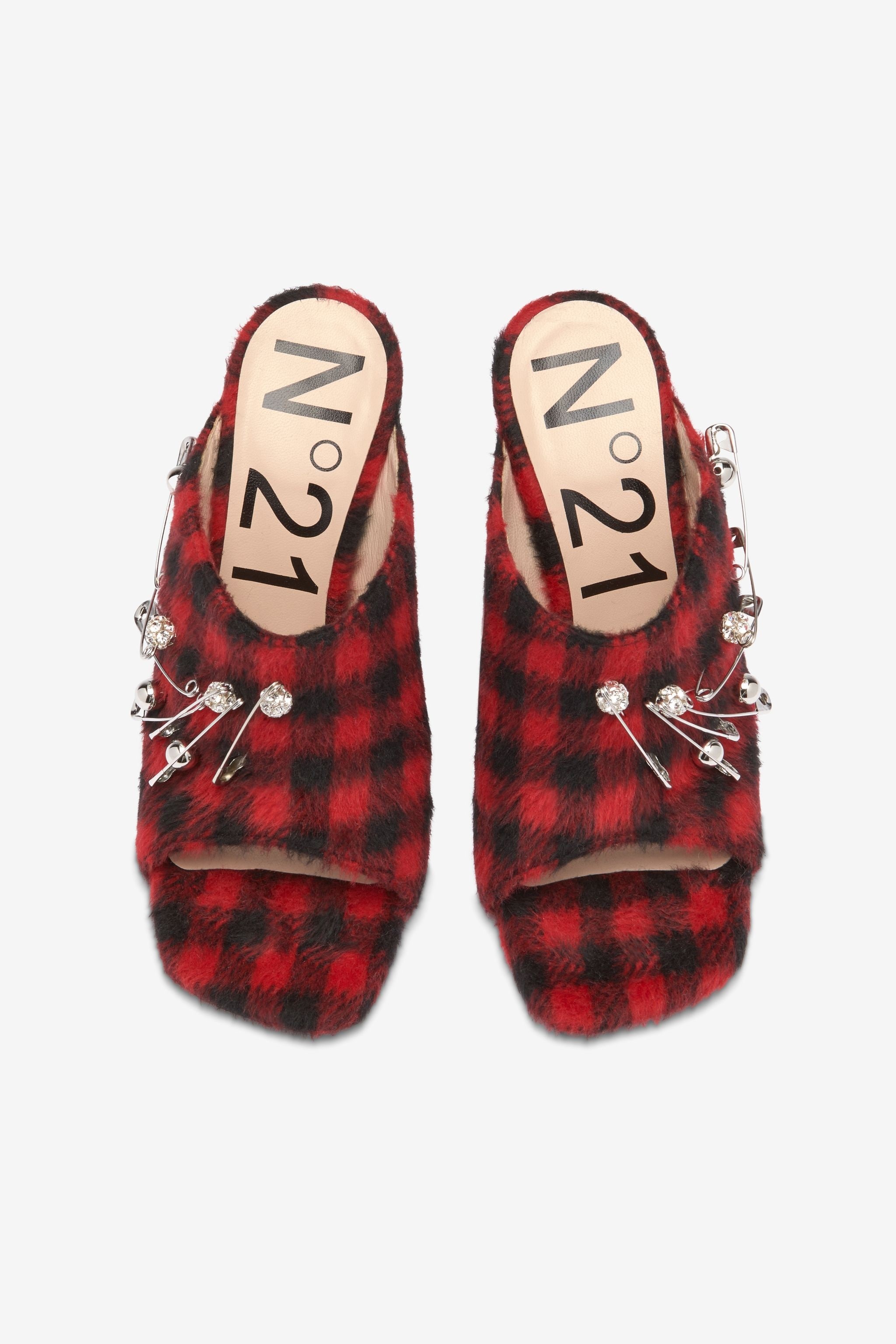 EMBELLISHED TARTAN MULES - 2