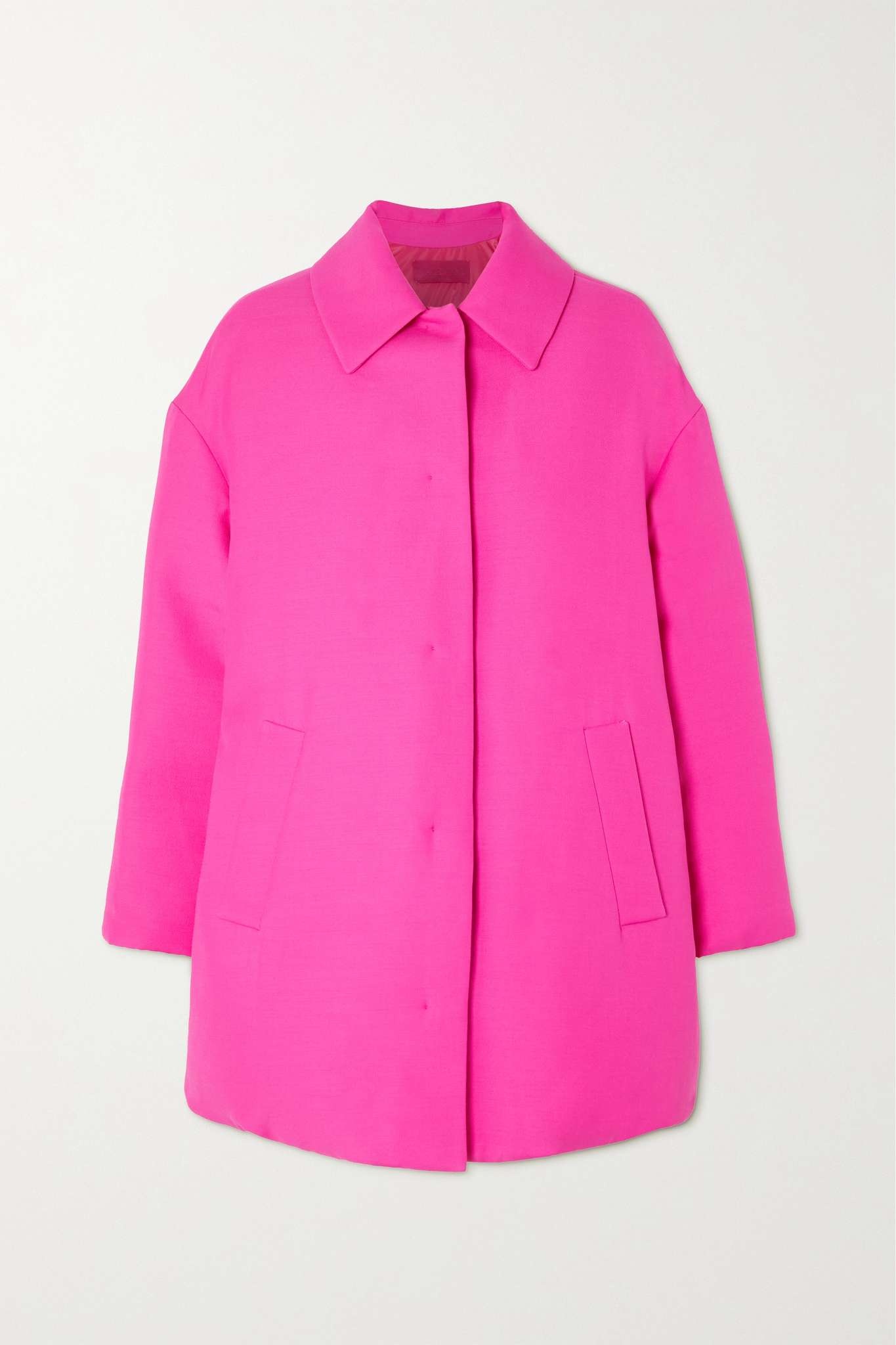 Oversized padded wool and silk-blend crepe jacket - 1