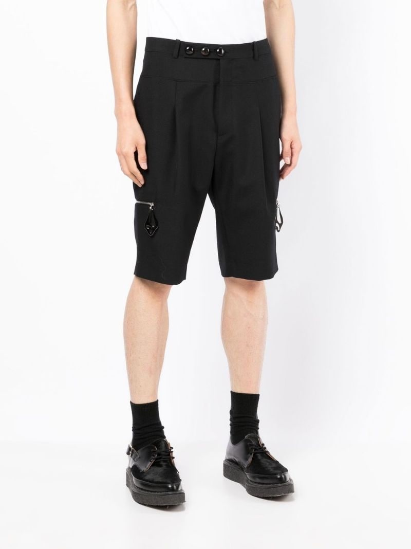 zip-detail tailored shorts - 3