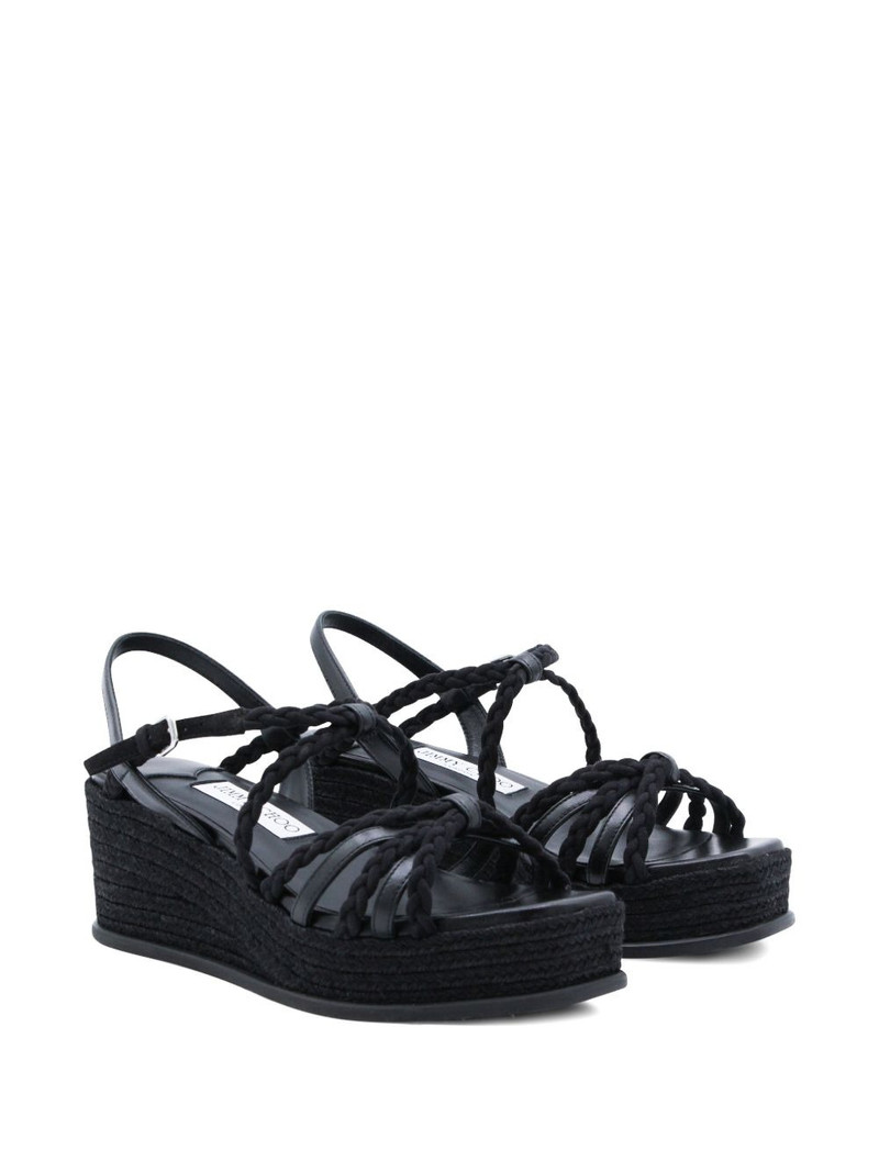 JIMMY CHOO Nyra braided platform espadrilles outlook