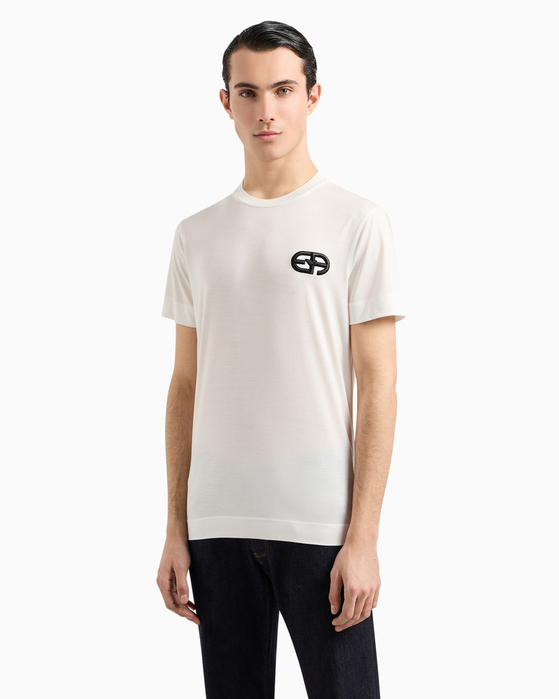 EMPORIO ARMANI Lyocell-blend jersey T-shirt with ASV EA logo raised embroidery outlook