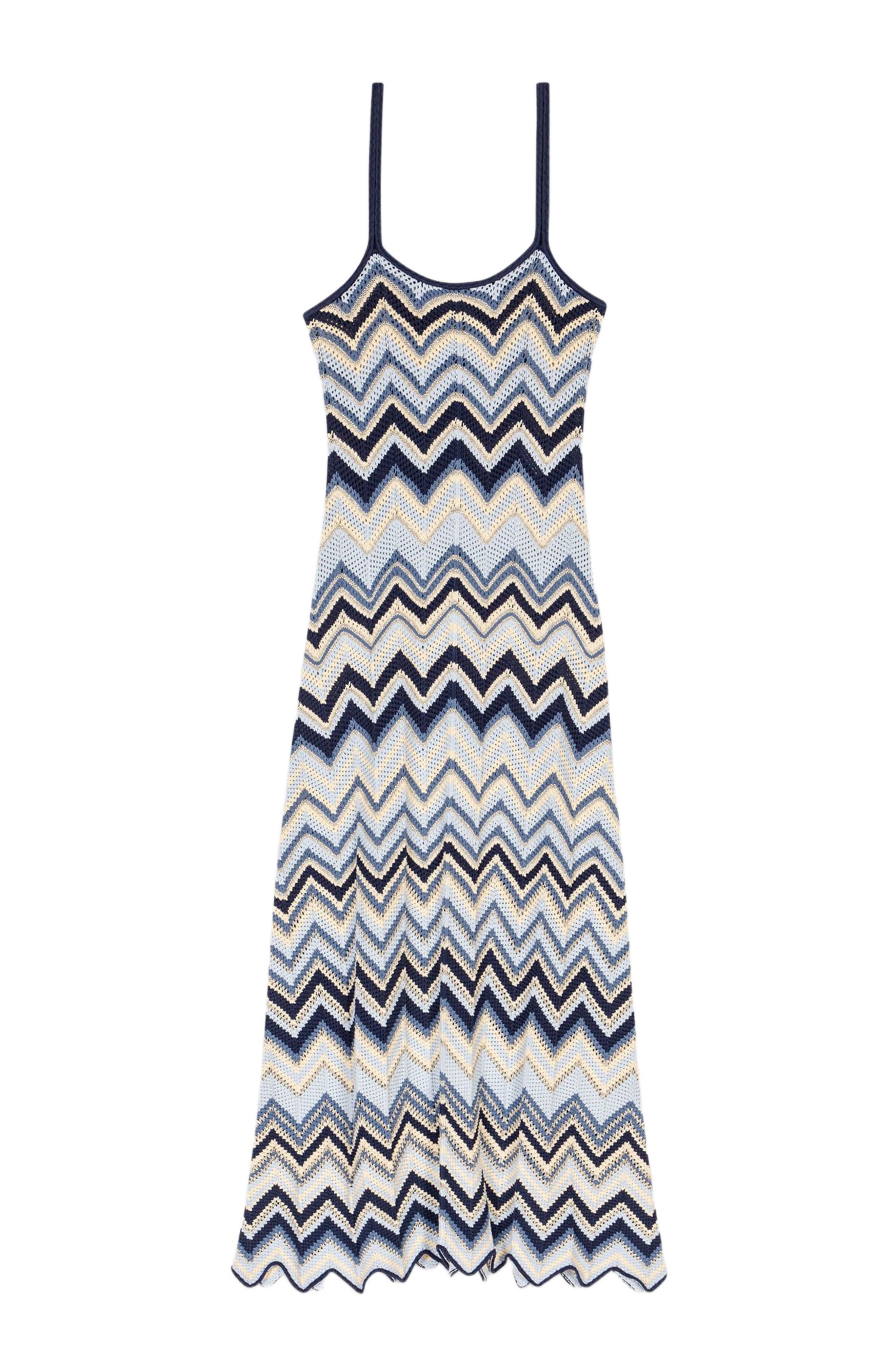 maje Crochet-knit maxi dress in Blue /Ecru at Nordstrom - 7