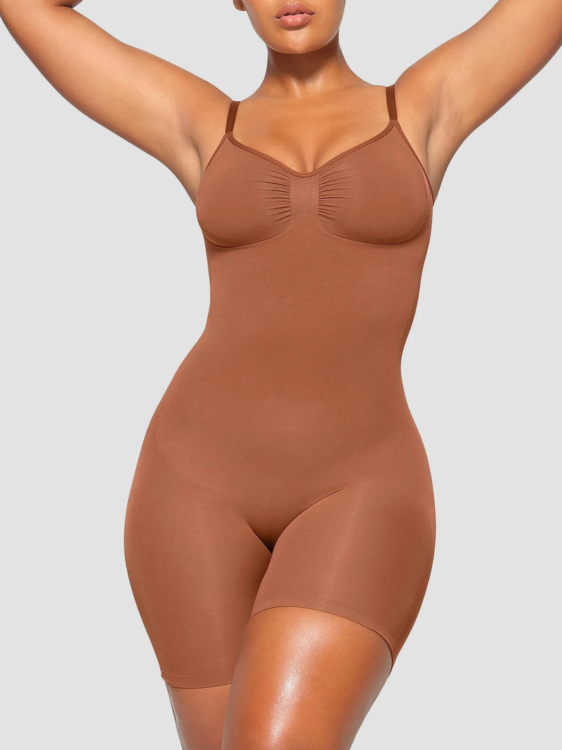 Women's Seamless Sculpt Mid Thigh Bodysuit - Bronze 3