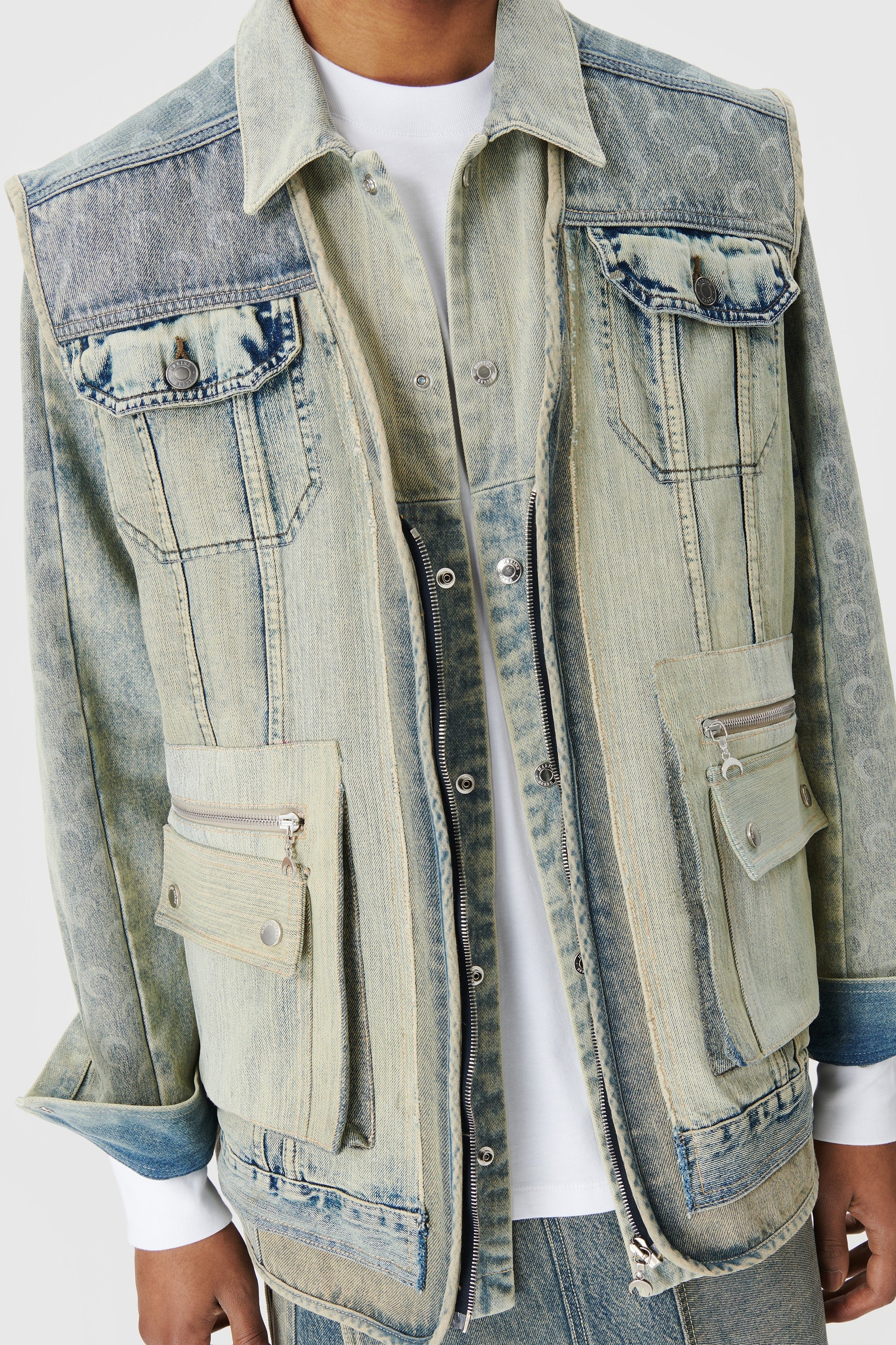 Regenerated Denim Vest - 7