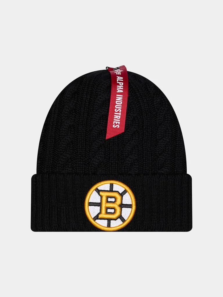 BOSTON BRUINS X ALPHA X NEW ERA SHORT CUFF KNIT BEANIE - 1