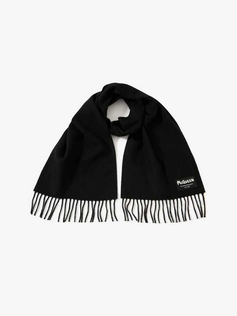 Alexander McQueen Mcqueen Tag Scarf in Black outlook