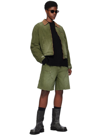 We11done Khaki Faded Shorts outlook