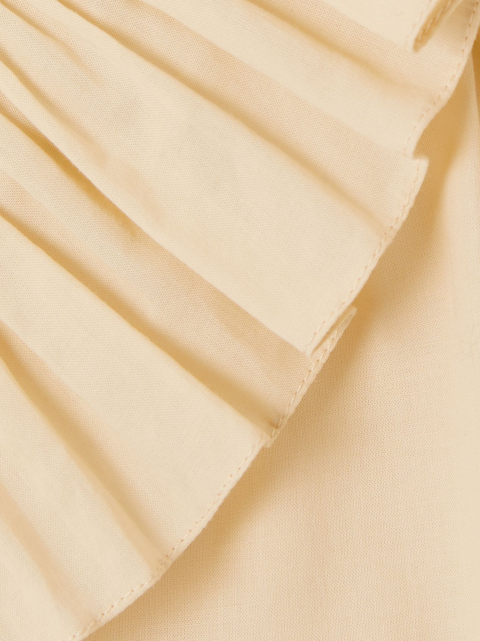 Ruffled cotton-voile blouse Beige - 5